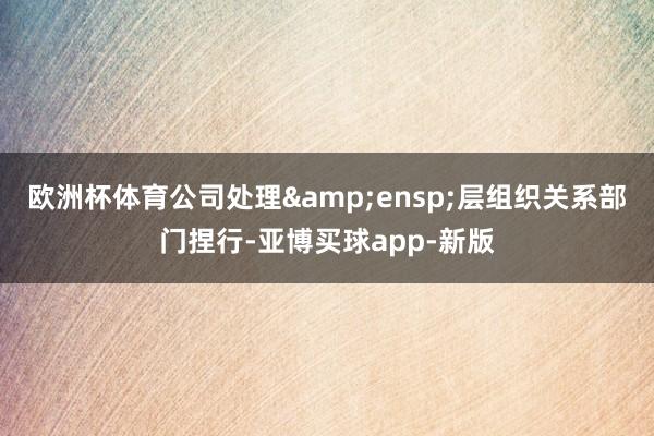 欧洲杯体育公司处理 层组织关系部门捏行-亚博买球app-新版