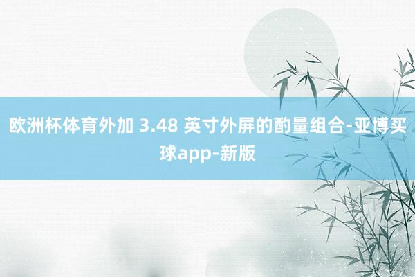欧洲杯体育外加 3.48 英寸外屏的酌量组合-亚博买球app-新版