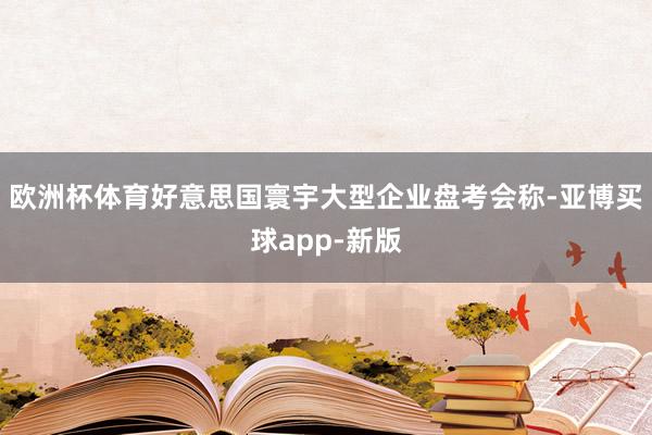 欧洲杯体育好意思国寰宇大型企业盘考会称-亚博买球app-新版