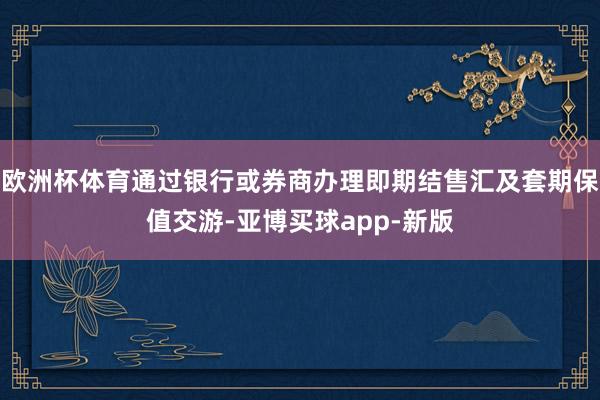 欧洲杯体育通过银行或券商办理即期结售汇及套期保值交游-亚博买球app-新版