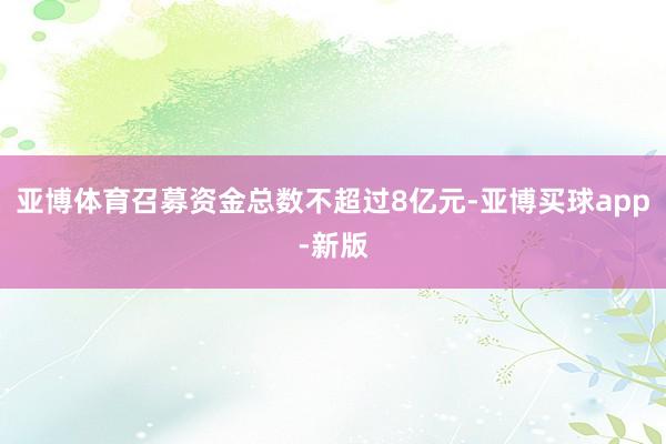 亚博体育召募资金总数不超过8亿元-亚博买球app-新版