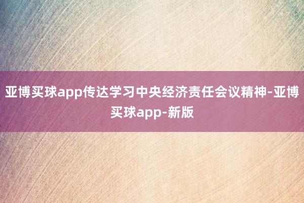 亚博买球app传达学习中央经济责任会议精神-亚博买球app-新版