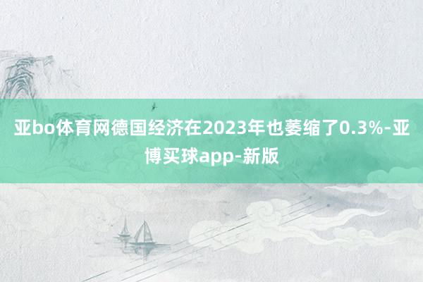 亚bo体育网德国经济在2023年也萎缩了0.3%-亚博买球app-新版