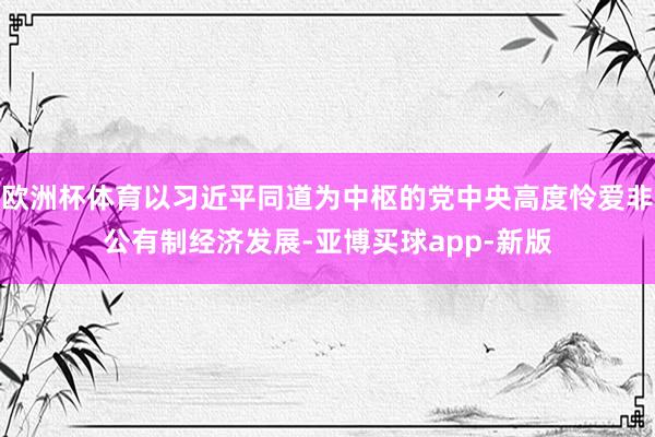 欧洲杯体育以习近平同道为中枢的党中央高度怜爱非公有制经济发展-亚博买球app-新版