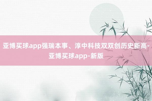 亚博买球app强瑞本事、淳中科技双双创历史新高-亚博买球app-新版
