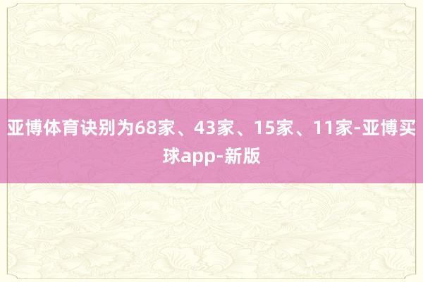 亚博体育诀别为68家、43家、15家、11家-亚博买球app-新版