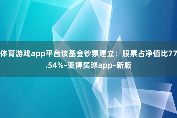 体育游戏app平台该基金钞票建立：股票占净值比77.54%-亚博买球app-新版