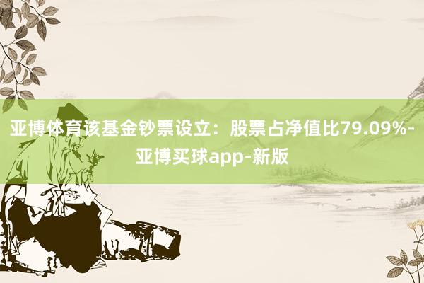 亚博体育该基金钞票设立：股票占净值比79.09%-亚博买球app-新版