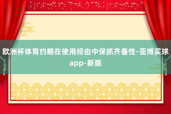 欧洲杯体育约略在使用经由中保抓齐备性-亚博买球app-新版