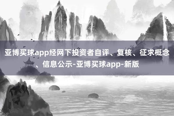 亚博买球app经网下投资者自评、复核、征求概念、信息公示-亚博买球app-新版