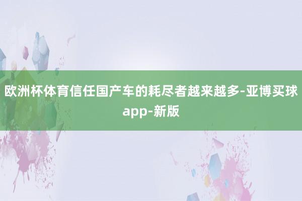 欧洲杯体育信任国产车的耗尽者越来越多-亚博买球app-新版
