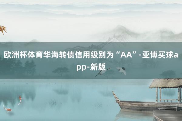 欧洲杯体育华海转债信用级别为“AA”-亚博买球app-新版