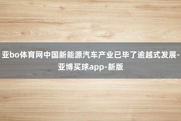 亚bo体育网中国新能源汽车产业已毕了逾越式发展-亚博买球app-新版